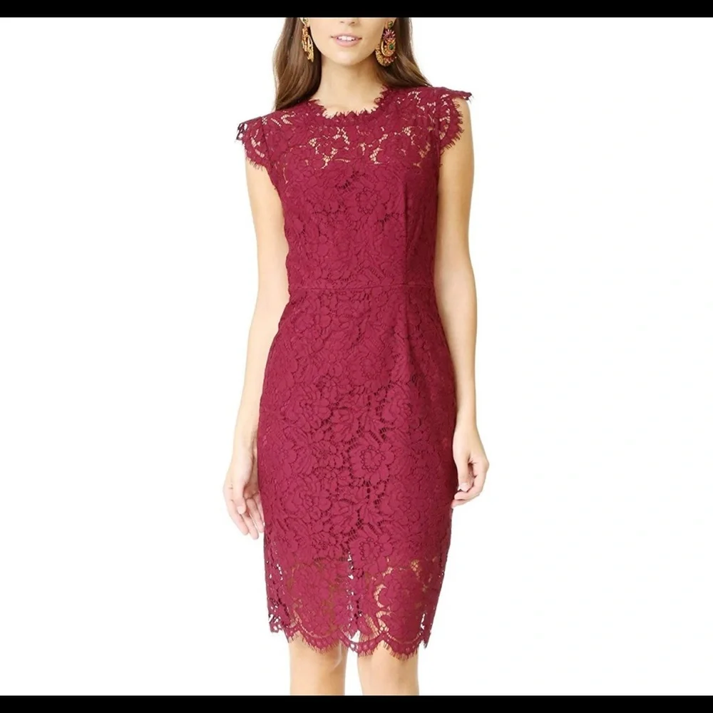Women's Sleeveless Lace Floral Dress Crew Neck - Picture 2 of 16